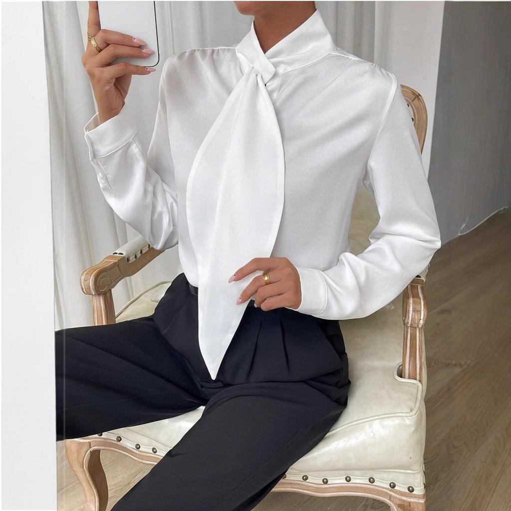 Newspaper Print Long Sleeve Shirt with Ruffle Cuff Detail