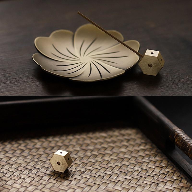 

Шестигранный латунный держатель для благовоний с четырьмя отверстиями, бытовая комнатная курильница для благовоний, домашний декор, ремесло onesize