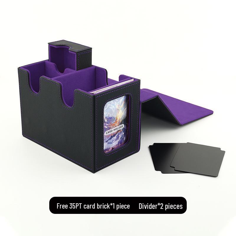 Premium PU Leather Magnetic Card Storage Box for MTG Commander