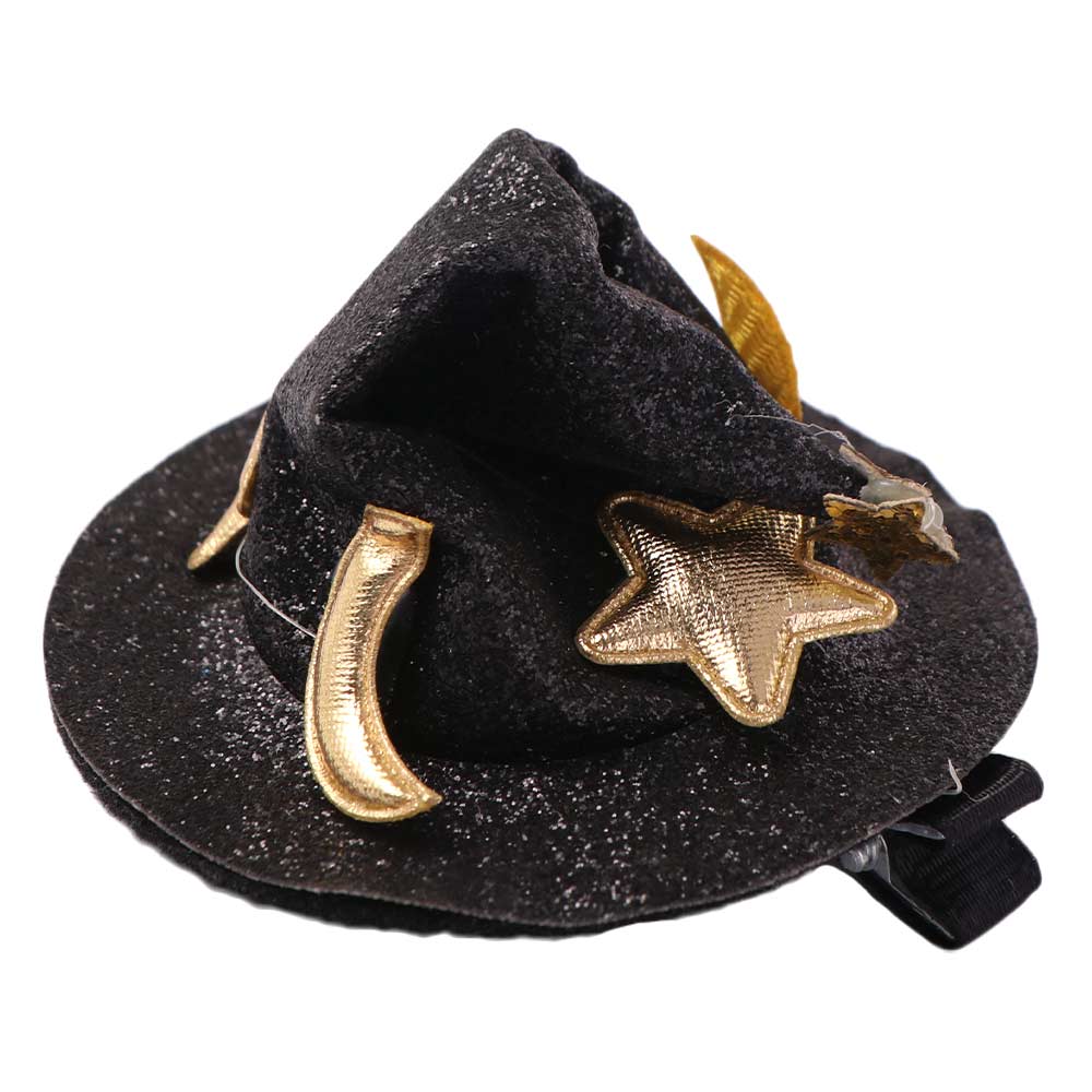 Barrette Bent Hat Hair Clip Wizard Hat Pet Halloween Hair Accessories  Halloween Party