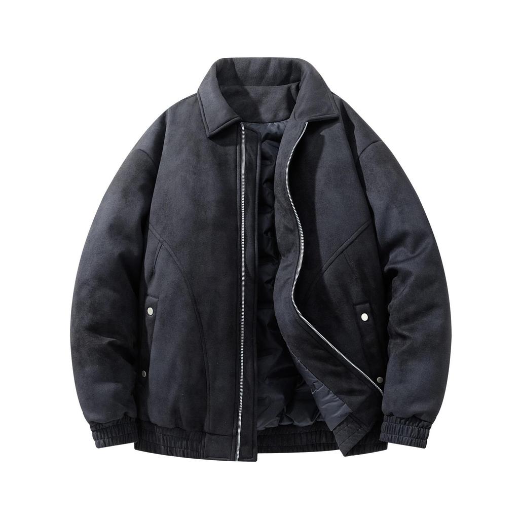 Men's Winter Retro Loose Duck Down Jacket - Thick, Warm, and Versatile with Lapel.