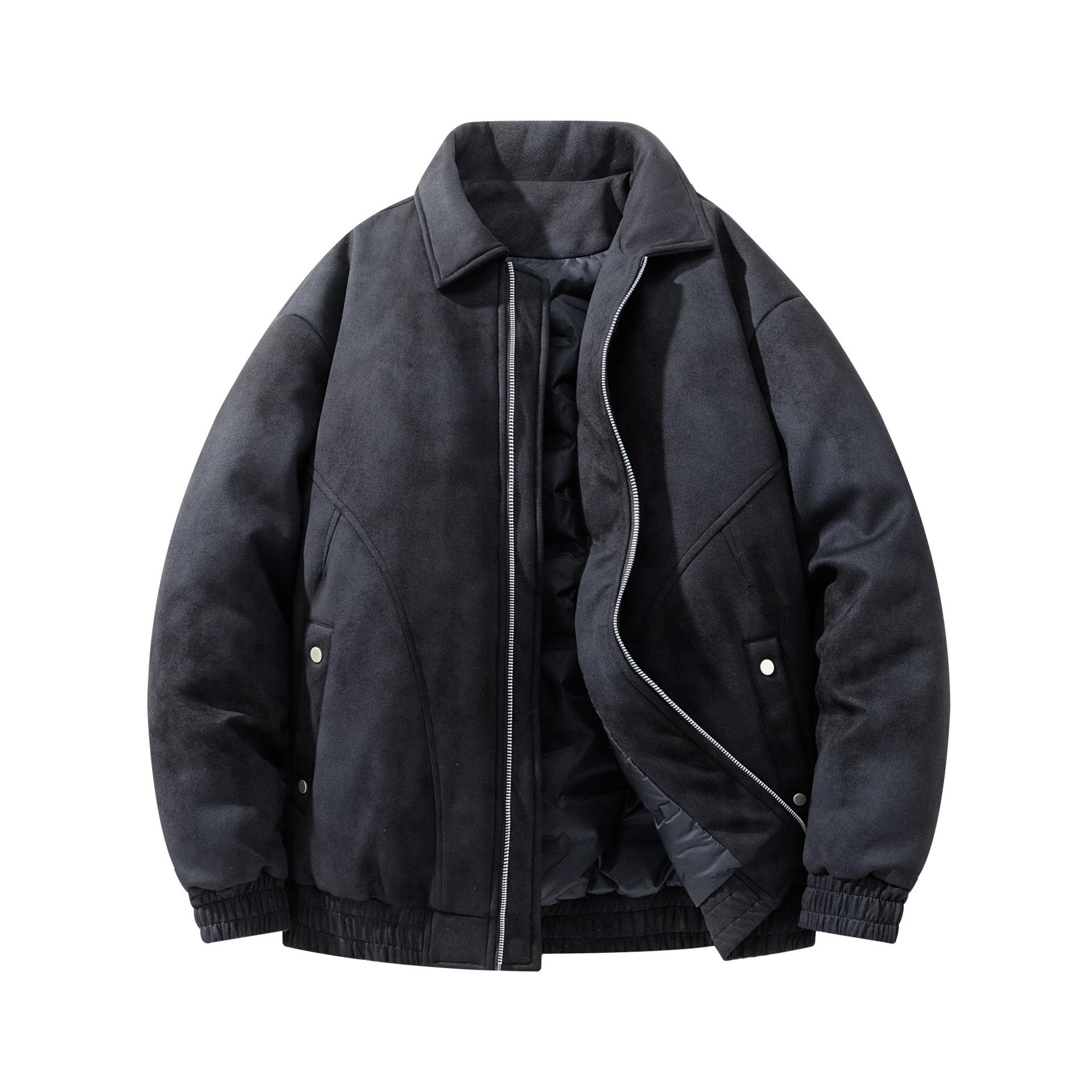 

Men s Winter Retro Loose Duck Down Jacket - Thick, Warm, and Versatile with Lapel. XXXL