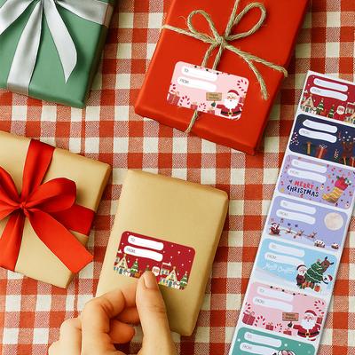 Christmas Gift Name Stickers Merry Christmas Decorations for Home 2025 Xmas Gifts Lables Ornament Navidad Natal New Year 2026