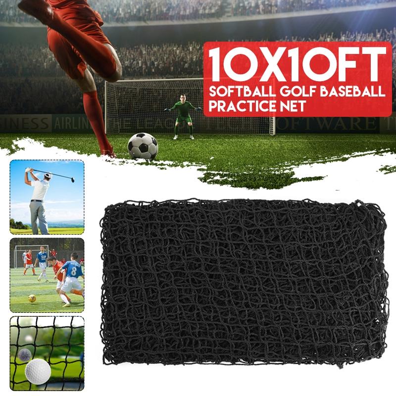 Golf Practice Net Heavy Duty Impact Netting 3m X 3m Rope Border On All 4 Sides Black 30x30mm
