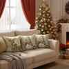 1PC Flax Christmas Pillow Cover Santa Claus Elk Comfortable Xmas Tree Pillowcase Breathable Soft Cushion Slipcover