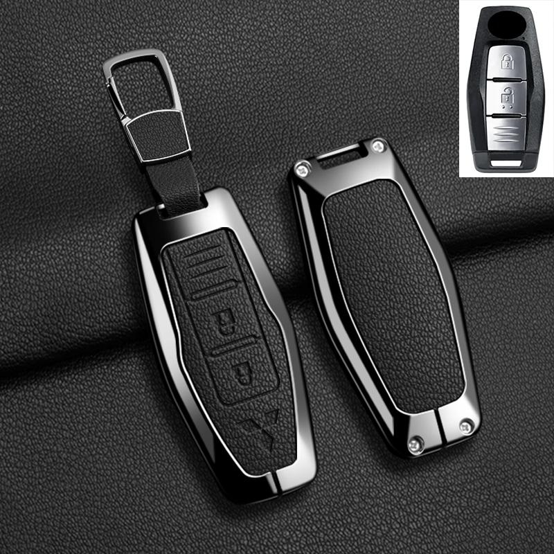 Car Control Remote Key Case Cover For Mitsubishi Outlander 2022 - 2024 2 3 4 Buttons Zinc Alloy Leather Keychain Accessories