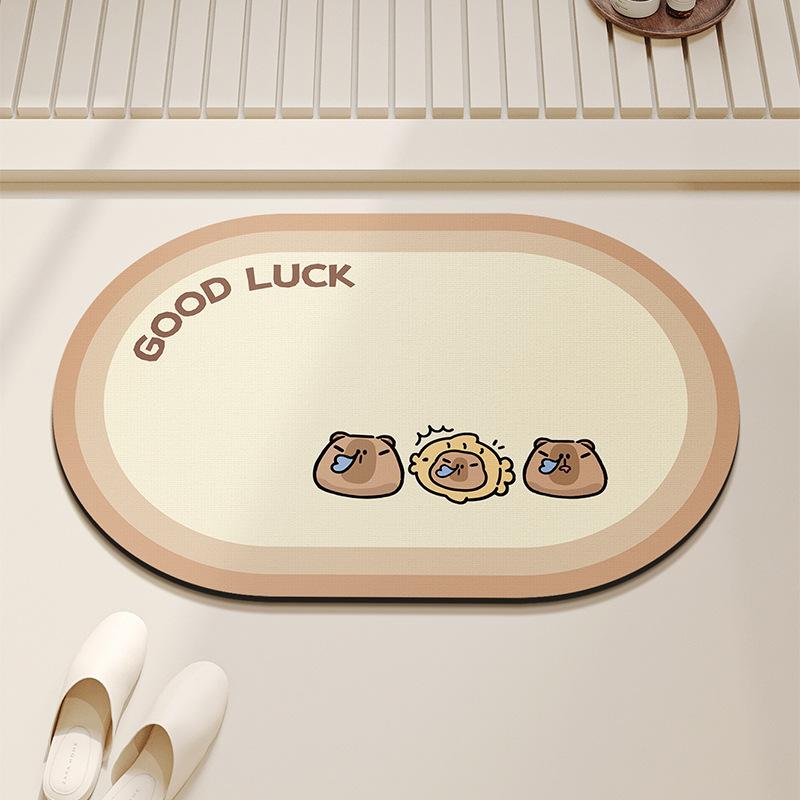 

Bathroom Door Entrance Entrance Water Absorption Quick Drying Foot Mat Household Anti Slip Wear-resistant and Easy To Maintain Diatom Mud Floor Mat 50 * 80cm