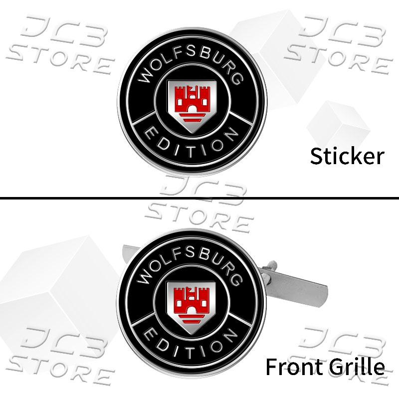Wolfsburg Edition Logo Emblem Car Front Grill 3D Metal Sticker Body Rear Trunk Badge For Golf MK3 MK4 MK5 Passat Jetta Polo