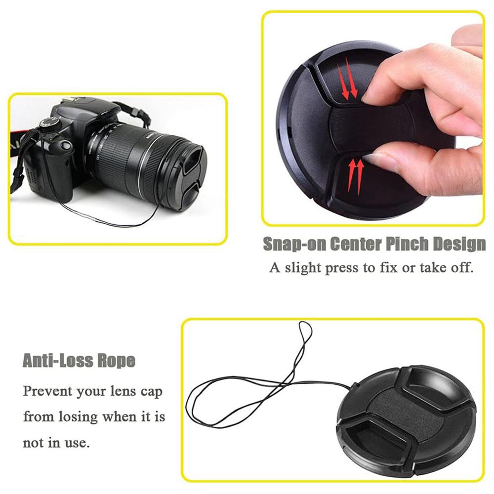 10 Pcs 55mm Snap-On Lens Cap for Canon Nikon Sony Pentax Fujifilm Lense