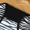 Women Spring and Summer New Sexy Mesh Leopard Print Breathable Mid Waist Briefs