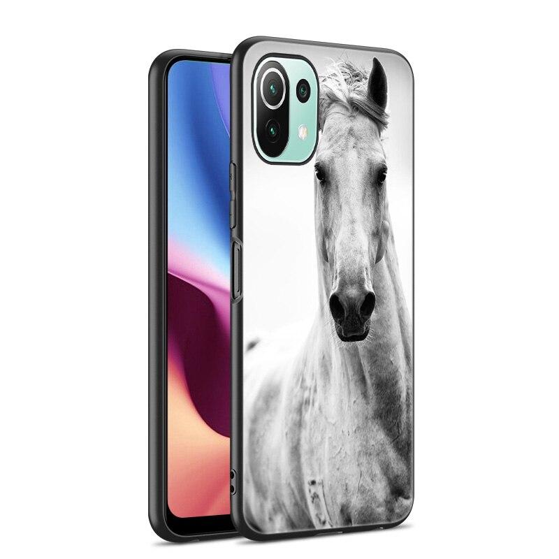 Horses Running Phone Case For Xiaomi Mi 11 Lite NE 11i 10T 11T Pro A2 A3 Lite POCO F3 M3 M4 C31 X3 Pro NFC GT Black Soft Cover