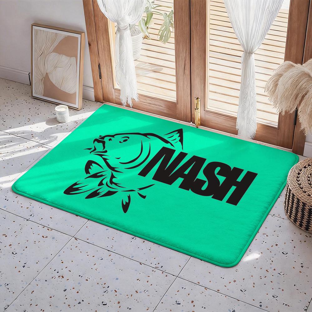Brand N Nash Fishing Floor Mat Eco Flannel Doormat Non Slip Odorless Indoor Floor Rug Soft Short Plush Home Mat