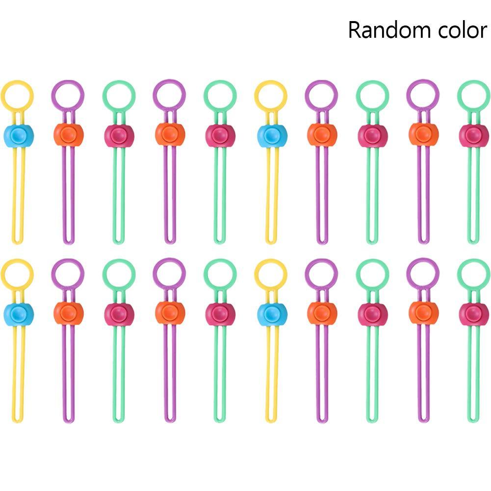 10/20/30/50pcs Silicone Food Bag Sealing Strap Freshness Sealing Clip Adjustable Clip Portable Data Cable Storage Kitchen Gadget