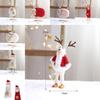 Holiday Tree Decorations With Wooden Deer And Santa Elder Figurines For Christmas Home Decor
