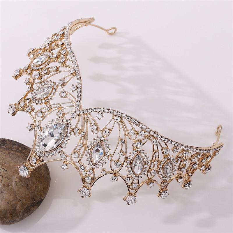 Nádherné fialové křišťálové královské královské tiáry a korunky soutěžní plesové princeznovské svatební vlasové šperky doplňky do vlasů