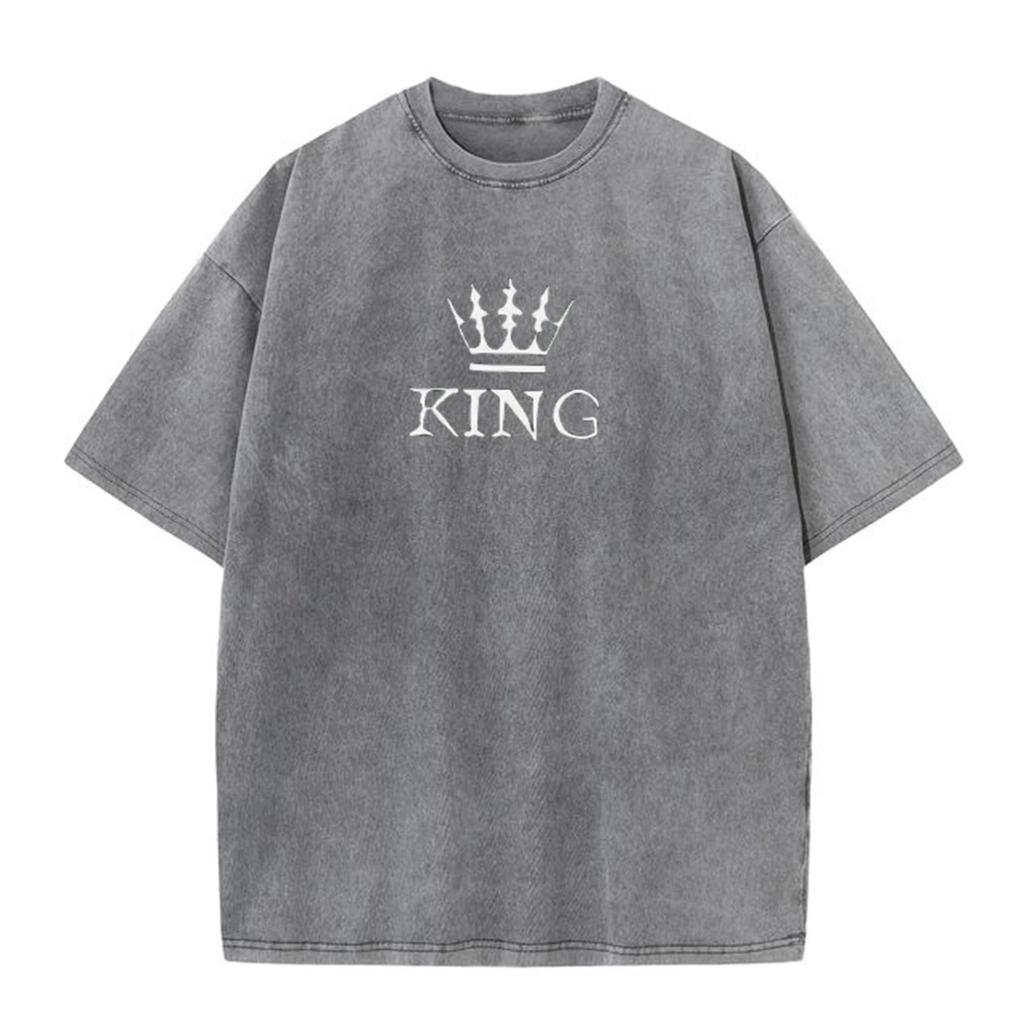 3D Printed King Crown Pattern T-Shirt Men Women Cotton Short Sleeve Casual Graphic Tee Streetwear Unisex Top