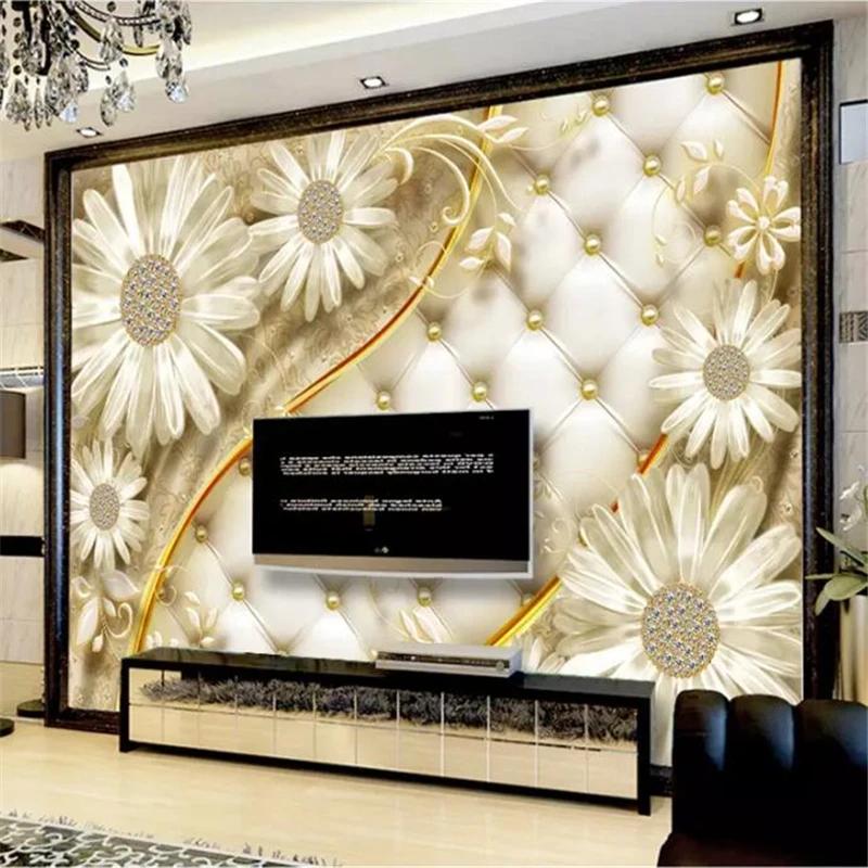 Wallpaper Flowers 3d Murals Luxury Jewelry Wallpaper Hotel Background Wallpaper For Walls 3d