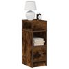 Vidaxl Bedside Table With Drawer, Smoked Oak, 25X31X66 Cm