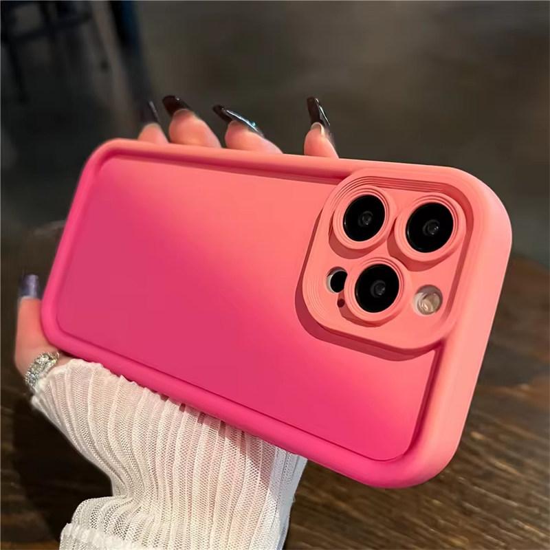 Gradient Liquid Silicone Soft Phone Case For iPhone 16 15 14 13 12 11 Pro Max Plus Candy Color Shockproof Thickened Bumper Cover