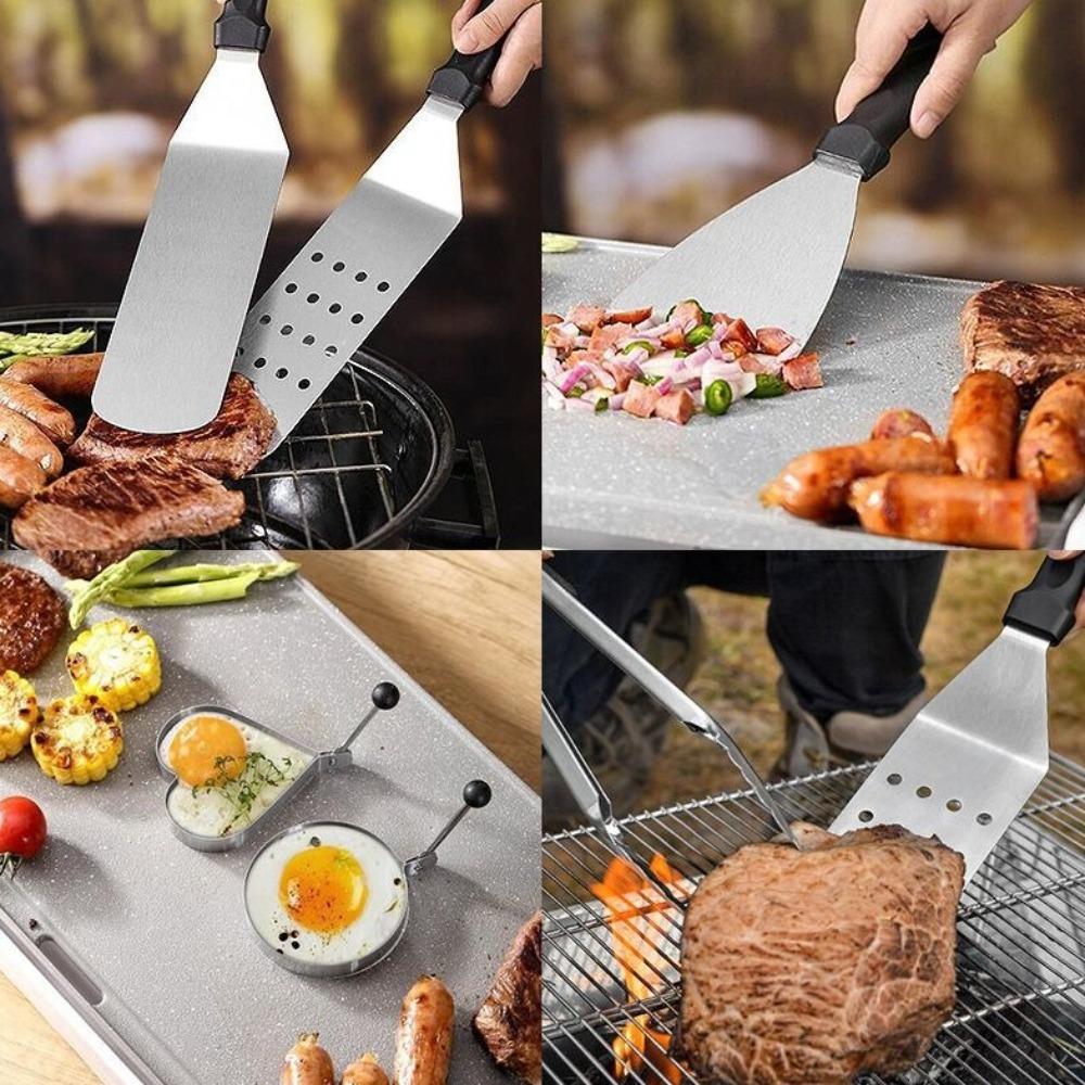 Stainless Steel Teppanyaki Scraper Non-Stick Cooking Spatula Steak Fried Shovel  Outdoor BBQ