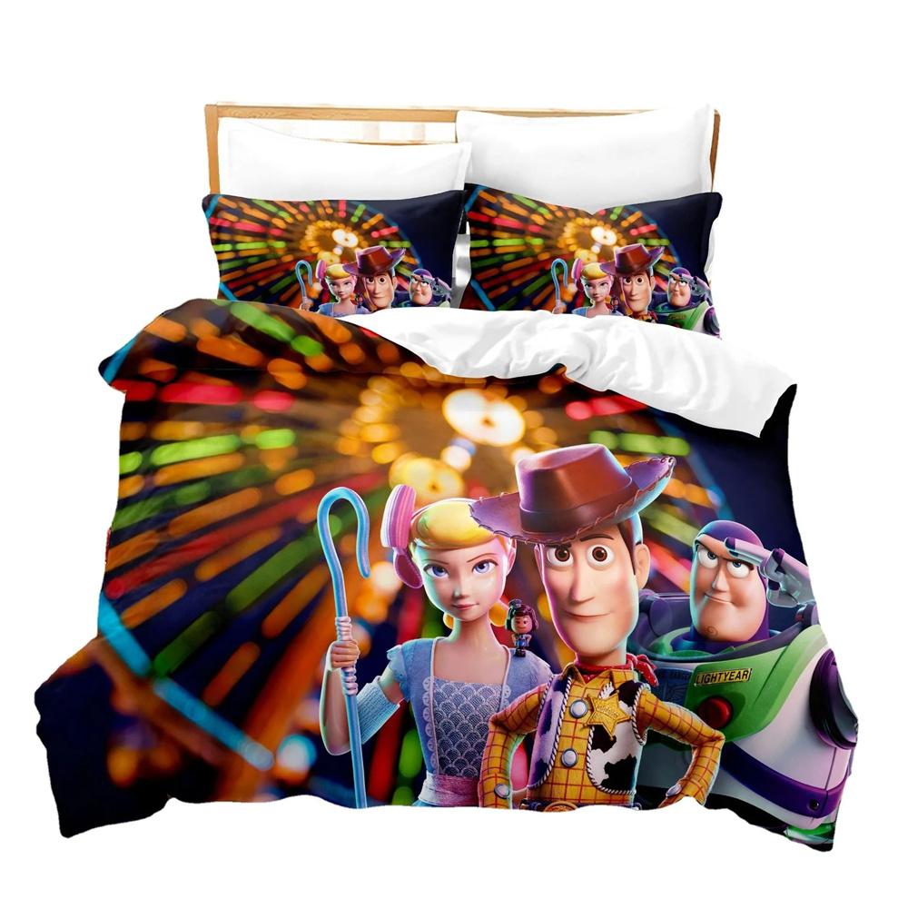 Cartoon Toy Story Duvet Cover Pillowcase Bedding Set Adult Boy Girl Bedroom Decoration Children Gift Single Double Large Size