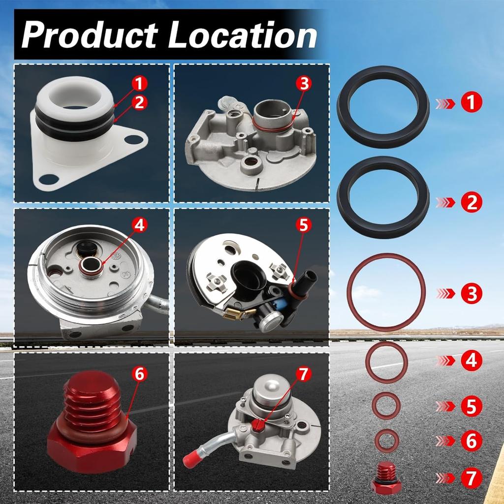 Fuel Filter Primer Rebuild Seal Kit with Billet Aluminum Air Bleeder Screw and Viton O-Rings Compatible with Chevy GMC LB7 LLY LBZ LMM LML 6.6L