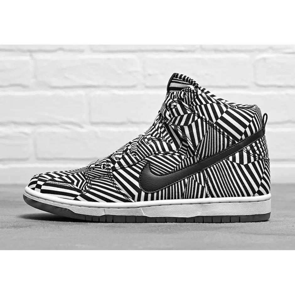 Nike Dunk High Premium SB 'Concept Car' (Unisex) White / Black Skate Shoes 313171 103