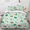 3D Avocado Bettbezug Mikrofaser Niedlich Frucht Bettdeckenbezug Cartoon Avocado Gesichter Bettwäscheset Full Für Kinder Jungen Mädchen Erwachsene