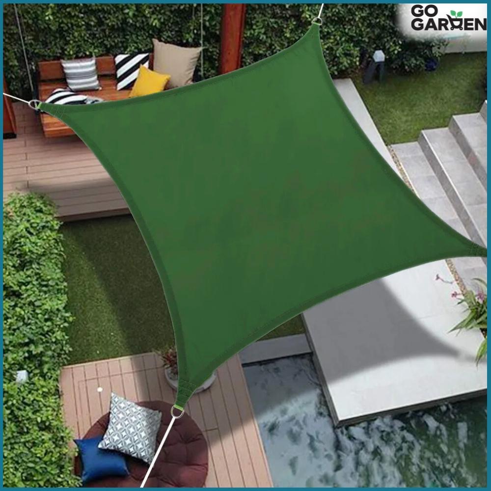 Shade sail sun awning waterproof green garden 6x3 m