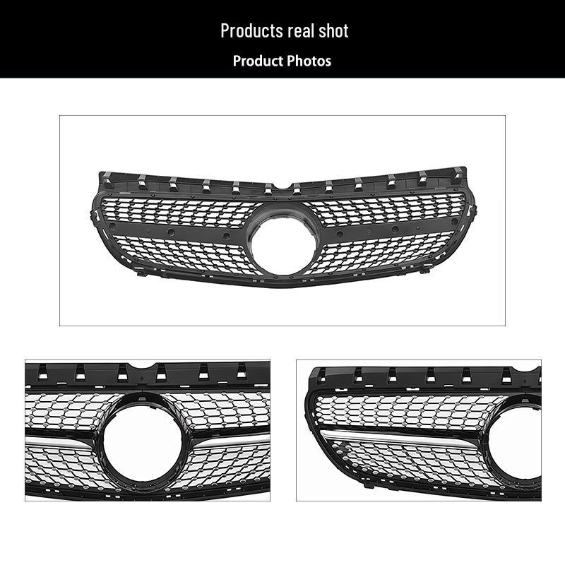 Compatible with 2015-2019 B-Class W246: Modified Black Diamond Style Front Bumper Grille