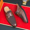 Fashion Suede Patchwork Fashionable Slippers Non Slip Men Comfortable Loafers Men's Casual Slip On Flats Soft Large Size Leather Shoes