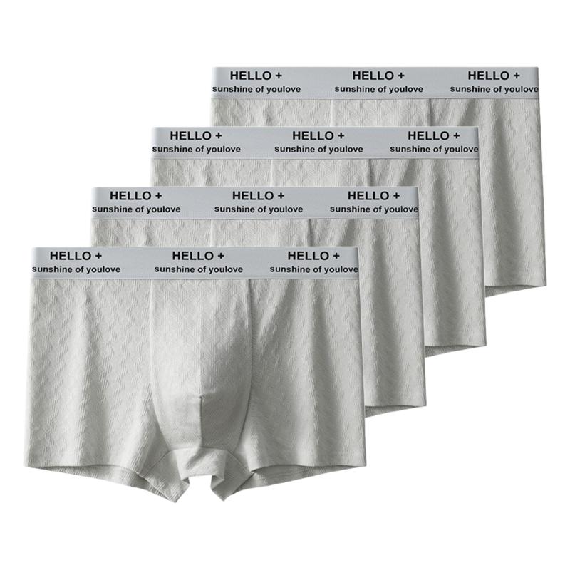 4Pcs Men's Underwear Mid Rise Soft Breathable Boxer Shorts Briefs High Elastic Comfortable Cotton Panties L XL XXL 3XL 4XL
