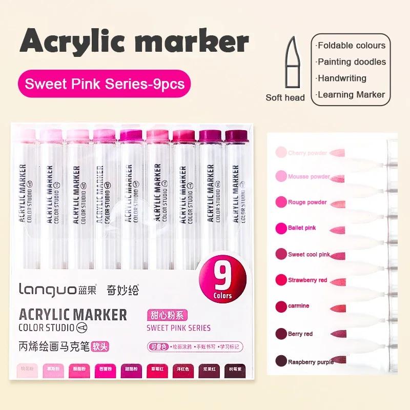 Acrylic Paint Marker Set Languo 144 Colors Art Markers Painting Drawing Pen Graffiti for Stone Disc Card Shoe Glass Art Supplies