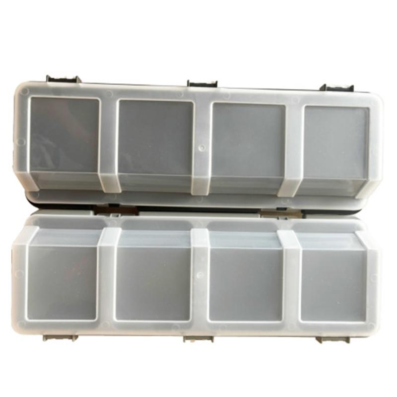Four Slot Storage Box With Transparent Lid For Organized Screws And Part Management Durability Plastic