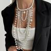Ingemark Boho Luxury Multi-Layer Imitation Pearls Pendant Necklaces Women Exquisite Silver Color Chain 2026 New Year Jewellery