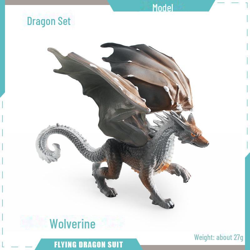 Warcraft Dragon Model Toy: Fire Rock & Stone Dragon, Movable Jaw, Dinosaur Ornament