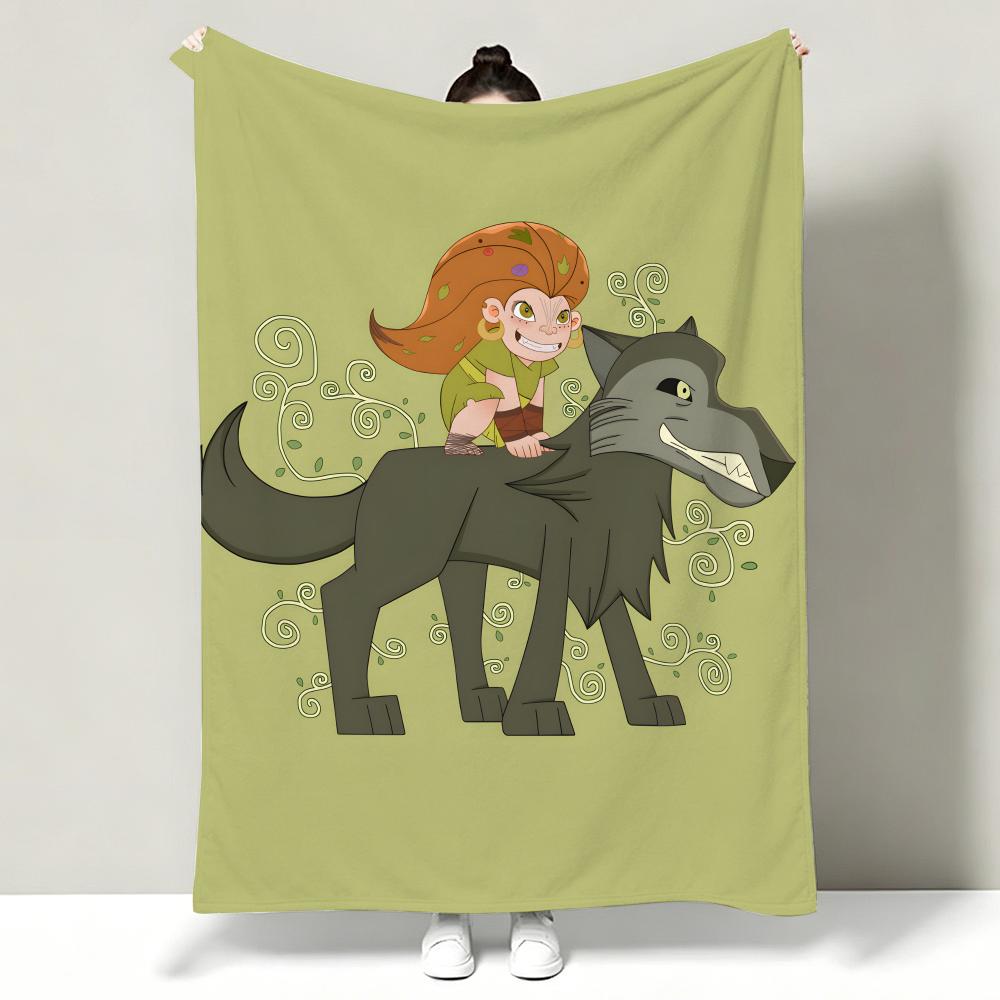 Movie WWolfwalkers Throw Soft Warm Flannel Throw Blanket Multiuse for Sofa Bed Office Nap