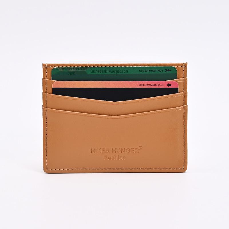 Slim Leather Card & ID Holder with Change Pocket