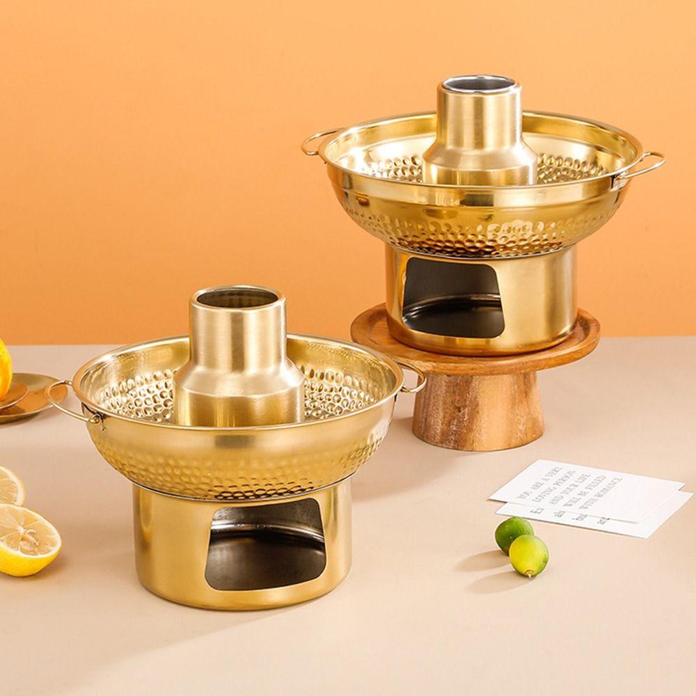 Thickened Stainless Steel Hot Pot Fast Heating Double Ears Hot Pot Dessert Holder  Restaurant