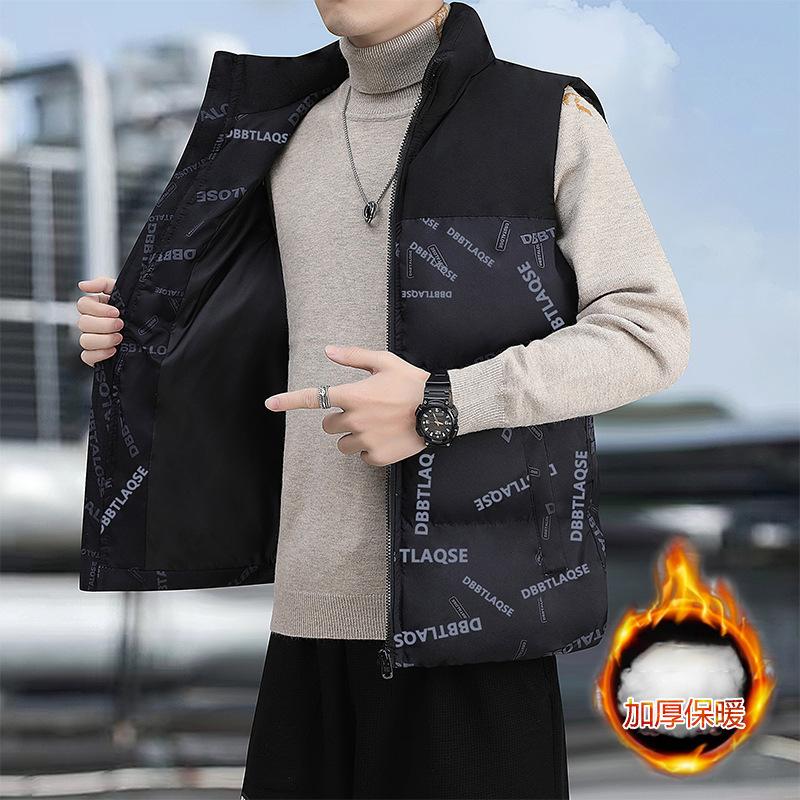 

Новый мужской жилет, парный хлопковый жилет, мужская одежда, осенне-зимний жилет, мужское хлопковое пальто без рукавов, мужская одежда 5XL чёрный