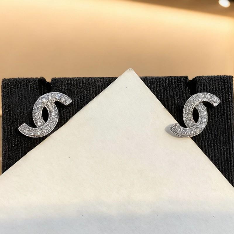 Letter Zircon Stud Earrings Post Small Style Fashion Jewelry Women