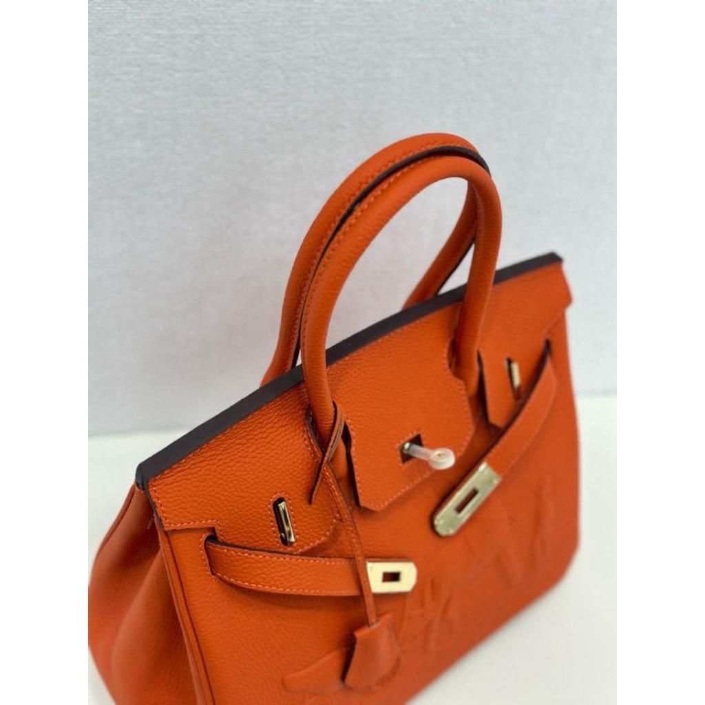 24 European and American Retro Horse Head Platinum Bag Leather Women's Bag Crossbody Bag Versatile Top Layer Bag Cowhide Bag 2024 Handheld