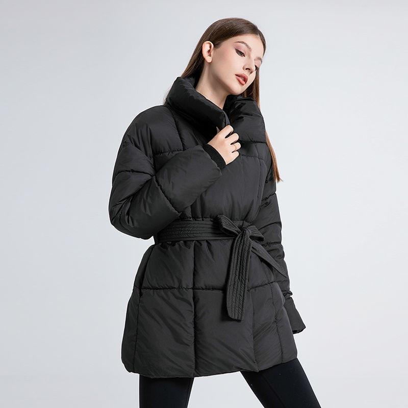 Women's New Winter Style Korean Style Thickened Warm Cotton Coat with Waistband
