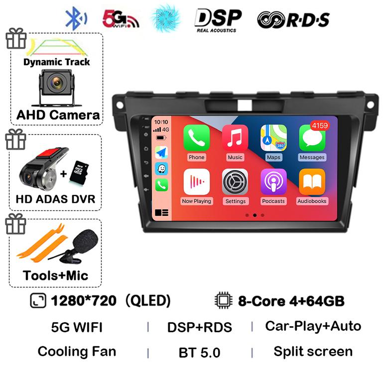 Android 14 Carplay For MAZDA CX-7 CX7 CX 7 2007 2008 2009 2010 2011 2012 2013 2014 Car Radio GPS Multimedia Video Player Stereo