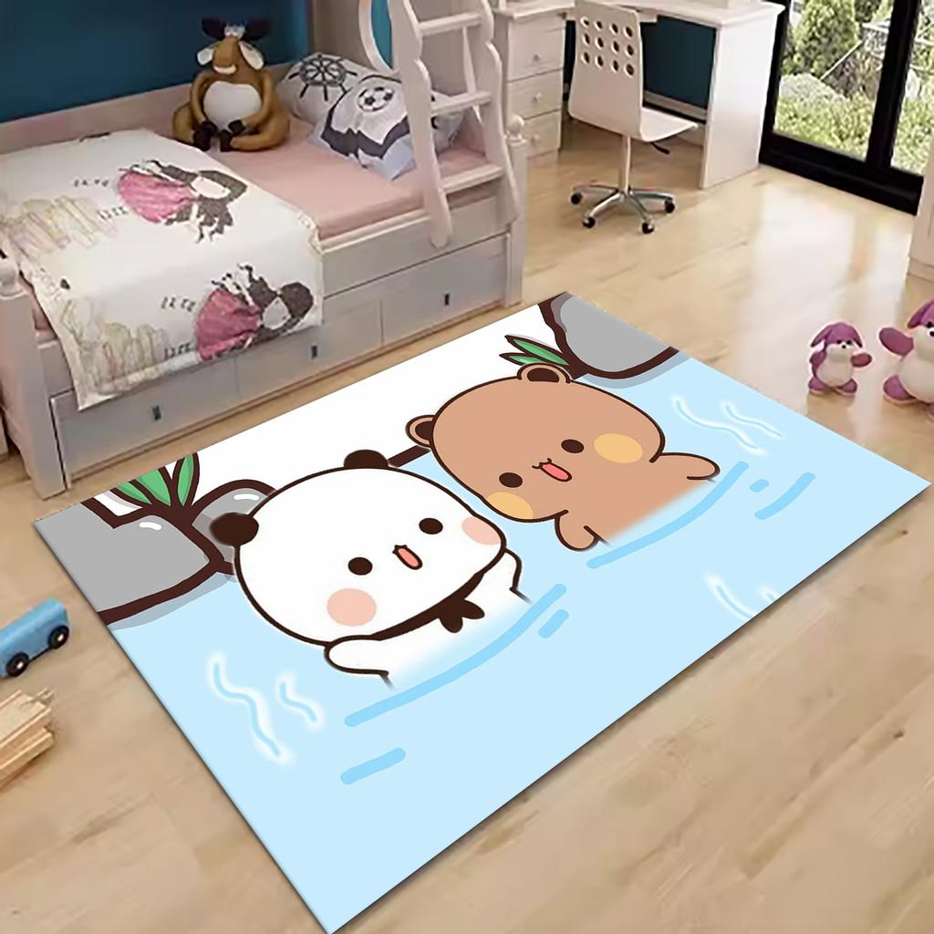 1pcs Bubu Dudu Panda Bear Printed Carpet Doormat Bedroom Decorative Rug for Living Room Kitchen Floor Mat Bathroom Anti-slip Mat