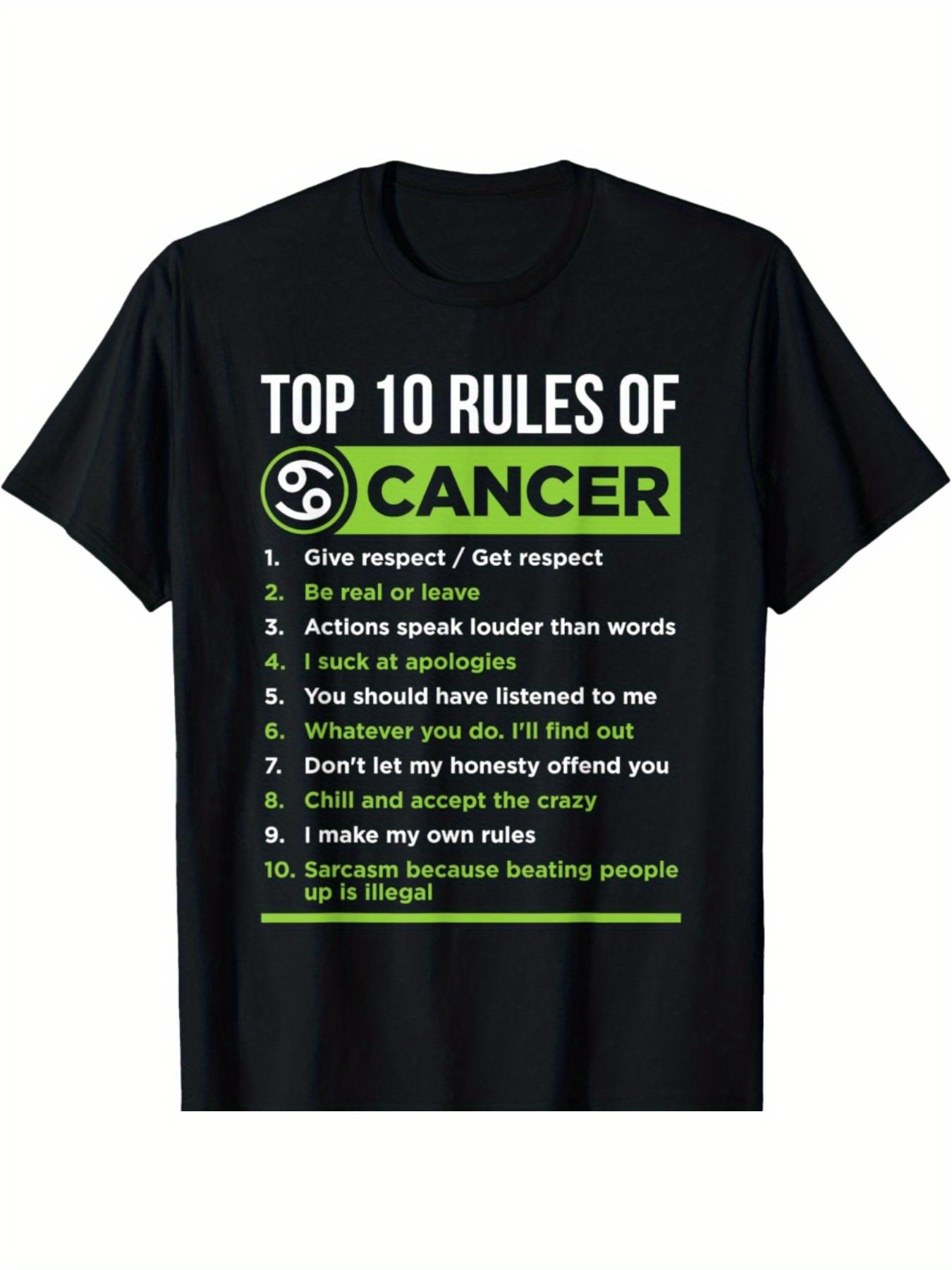 

Top 10 Rules of Cancer Zodiac Facts Features Horoscope T-Shirt S разноцветный