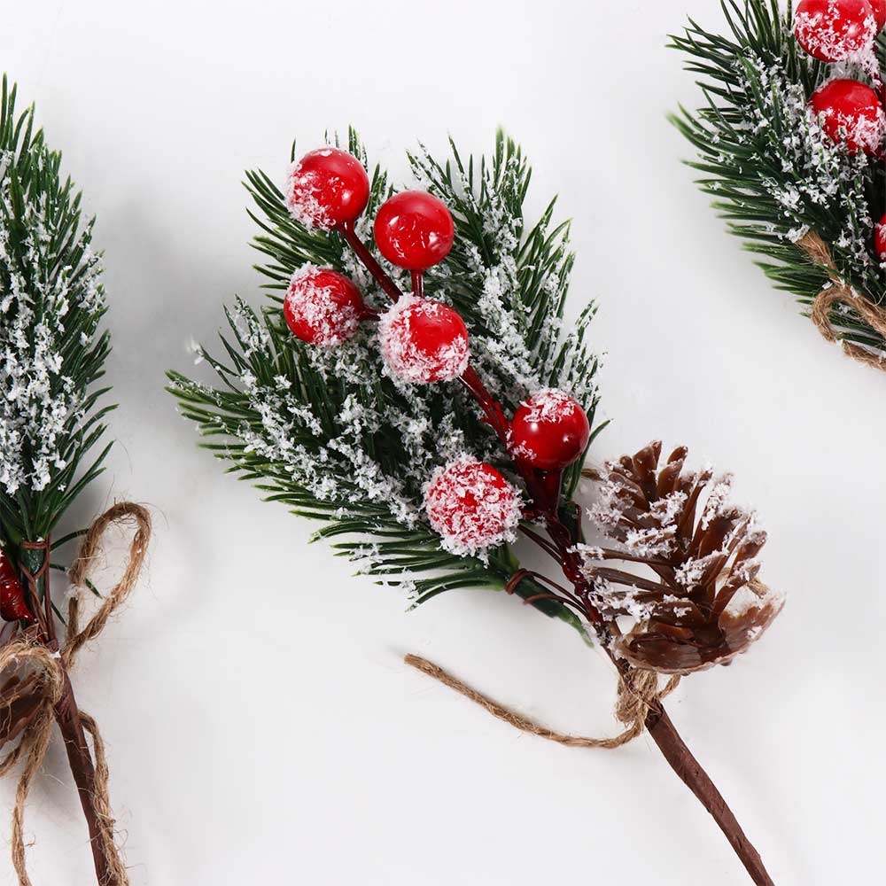 Home Party Pine Cone Artificial Flower Christmas Berry Christmas Decoration Artificial Pine Branch