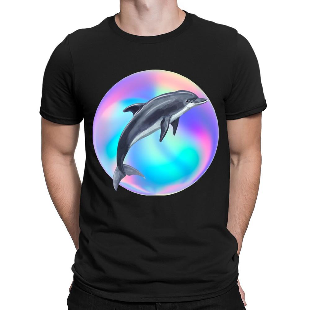 Dolphin Animal Lovers Gift Sea Mammal Retro Vintage Mens TShirts Tee Top NED