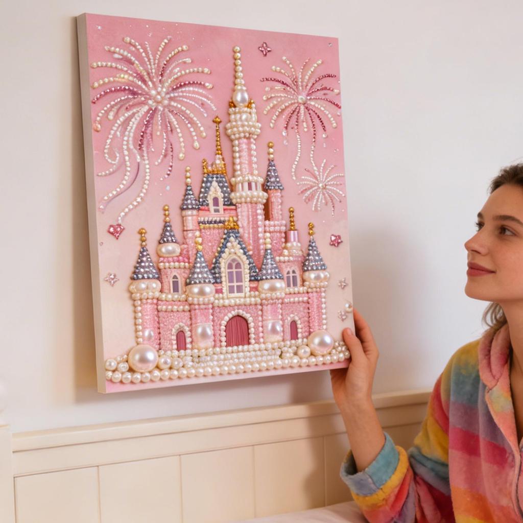 DIY Beaded Painting Art Craft Set Castle Pearl Painting Craft Handmade Pearl Painting Supplies For Adults Art Lovers