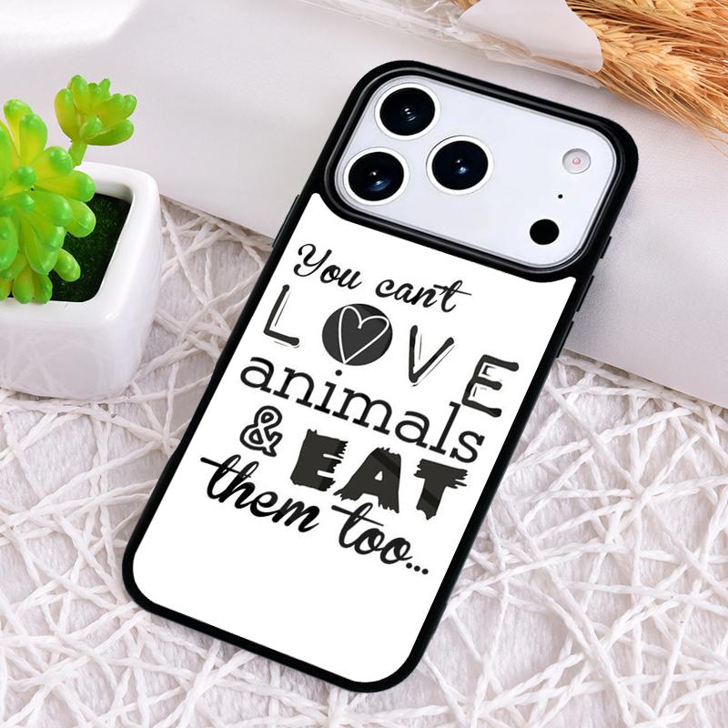 

Vegan Love Animal Shockproof Phone Case for iPhone 17 Air 16e 15 11 12 14 13 Pro Max Cover Coque iPhone 16 Pro Max